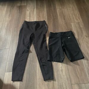 Nike Black Kids Bike Shorts and Full-Length Leggings Set